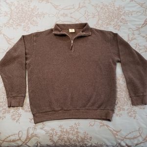 Woolrich Men's Cotton 1/4 Zip Brown Pullover